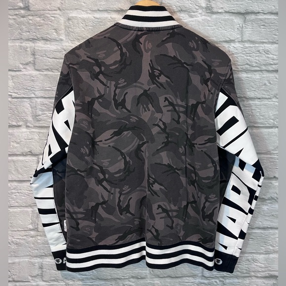 AAPE by A Bathing Ape Size Large Camouflage Varsity Snap Button Jacket - Picture 9 of 16